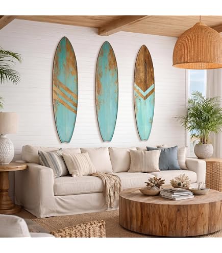 Amazon.com: Wooden Surfboard Wall Hanging Hawaii Sign : Home & Kitchen